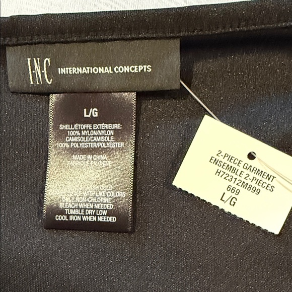 INC International Concepts Blouse & Camisole Floral Sheer Pink Black Women's SzL - Picture 10 of 15